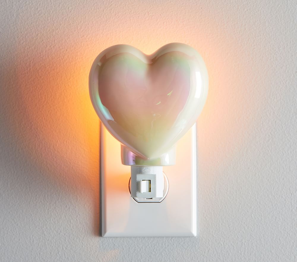 Ceramic Iridescent Heart Nightlight